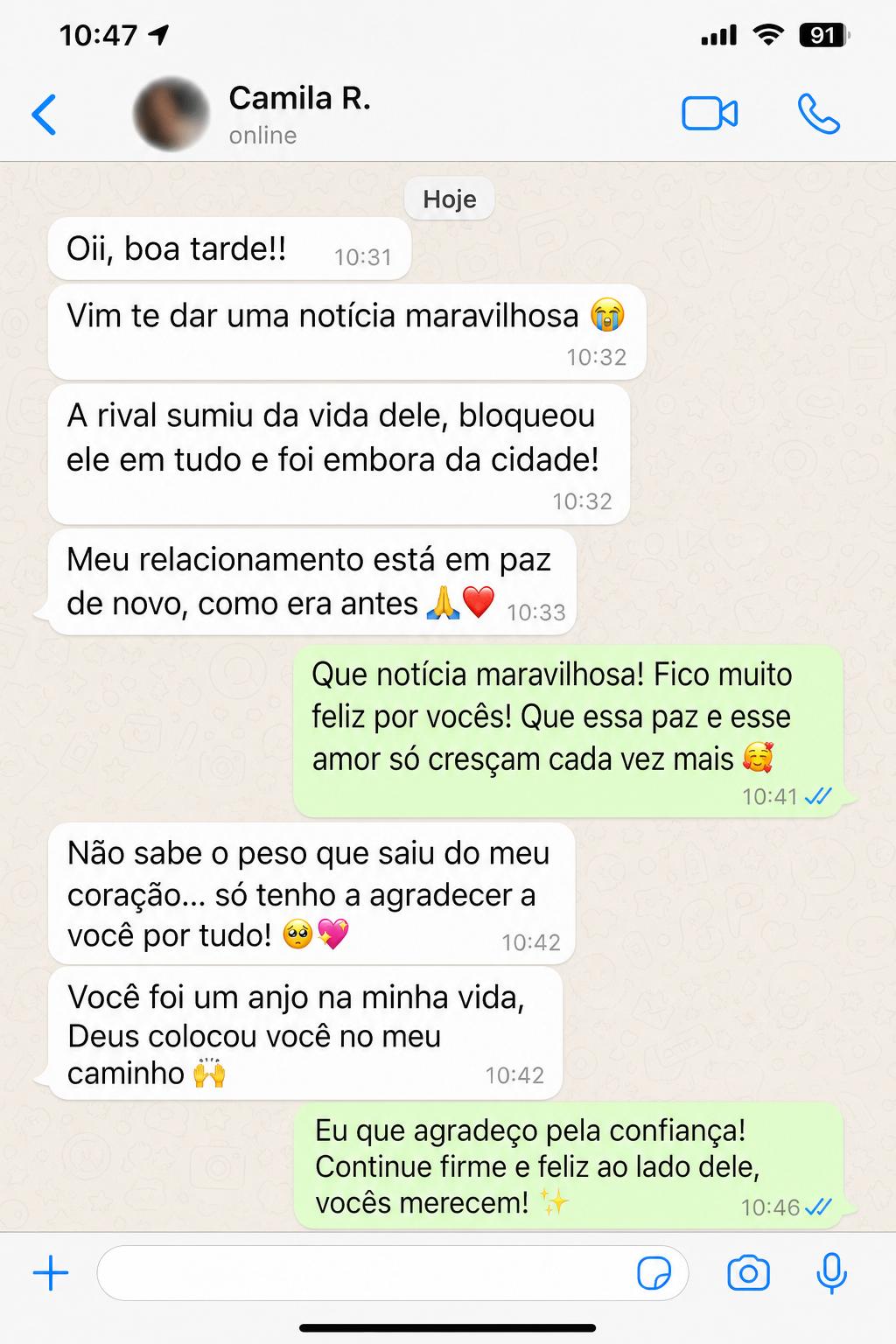 Depoimento real sobre afastamento de rival e relacionamento em paz